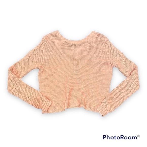 Hollister Crossback Cropped Pink Knit Sweater XS - Picture 2 of 2